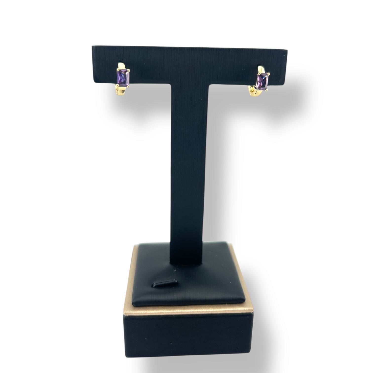 Gemstone Glow Huggie Hoop Earrings