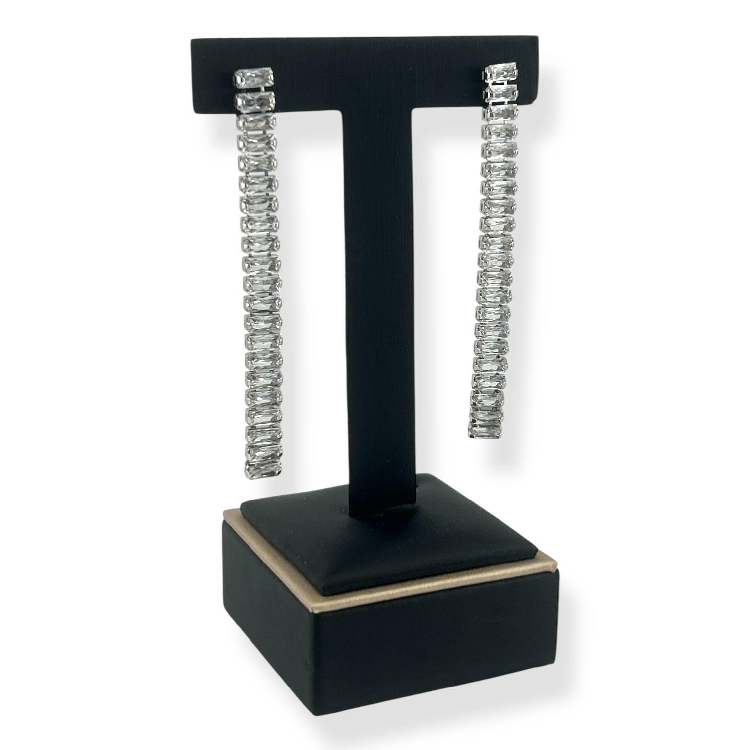 tennis thick Cascade Hoop Earrings – Silver Elegance ✨