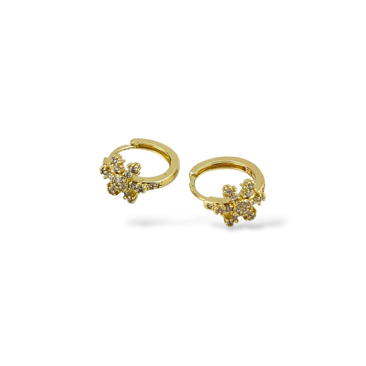 Golden frost Earrings – Sparkling Floral Elegance 🌸