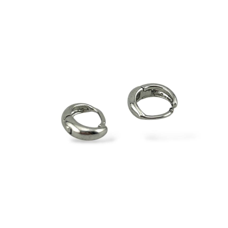 Silver Mini Bold Huggie Earrings