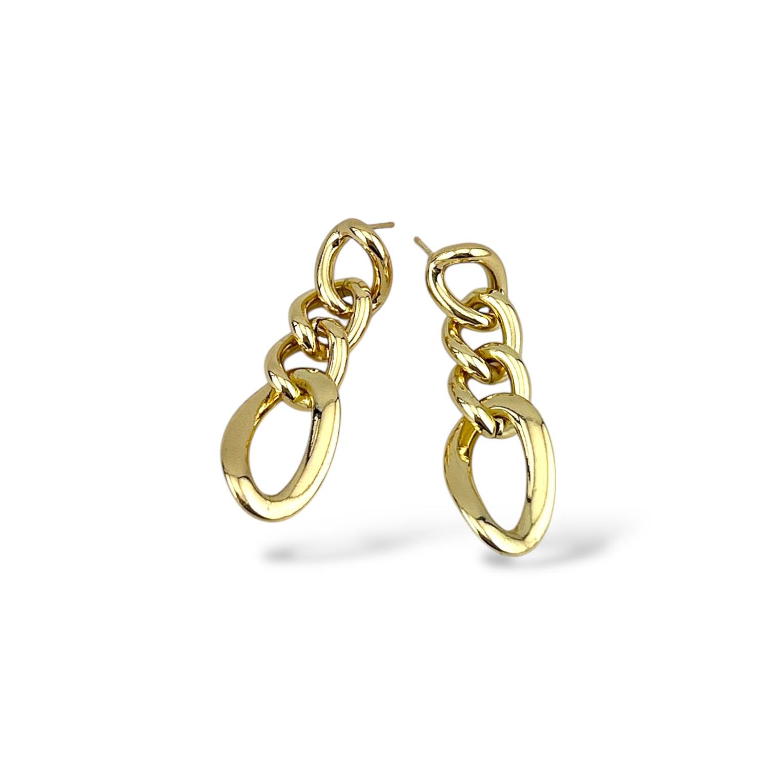 Golden Chain Link Drop Earrings