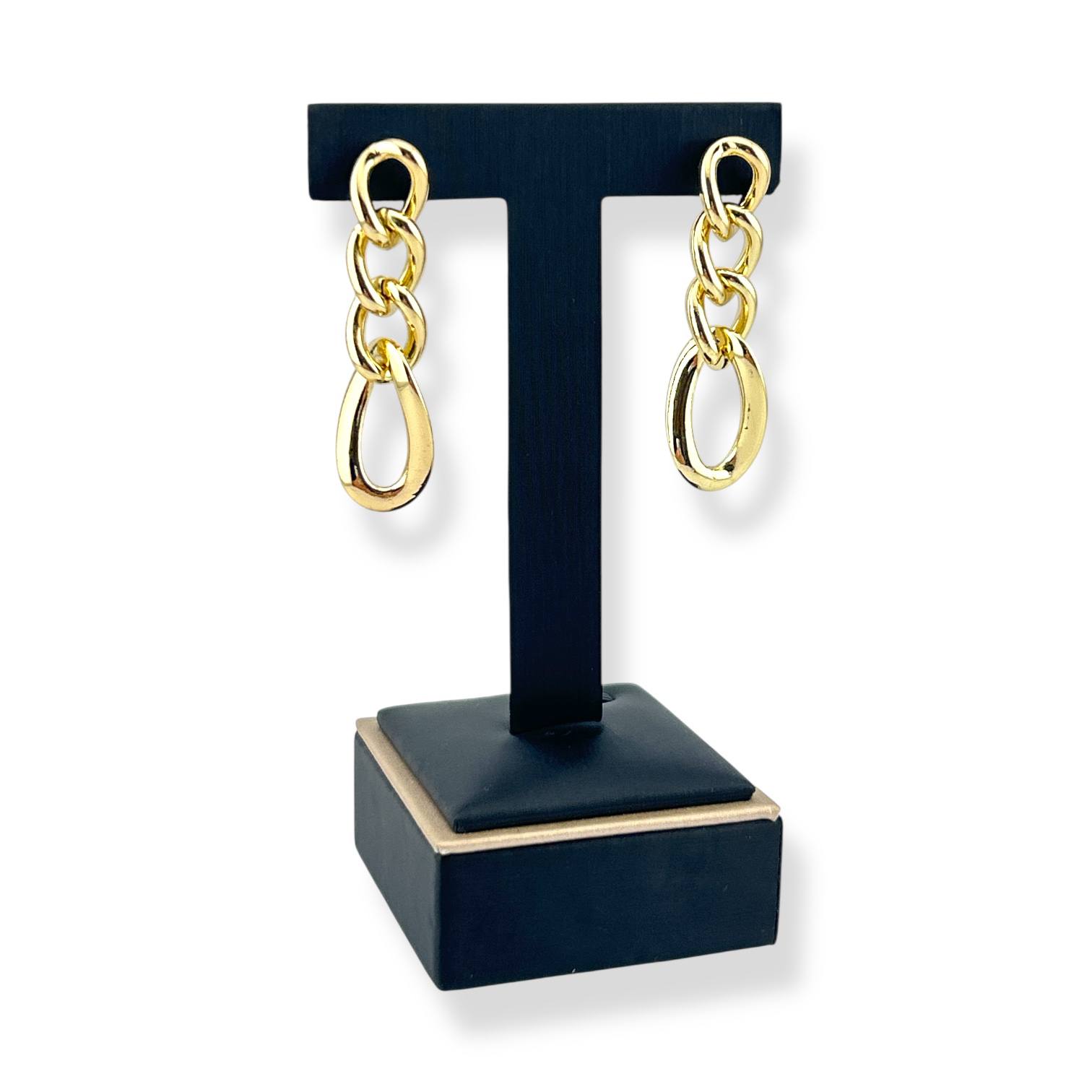 Golden Chain Link Drop Earrings