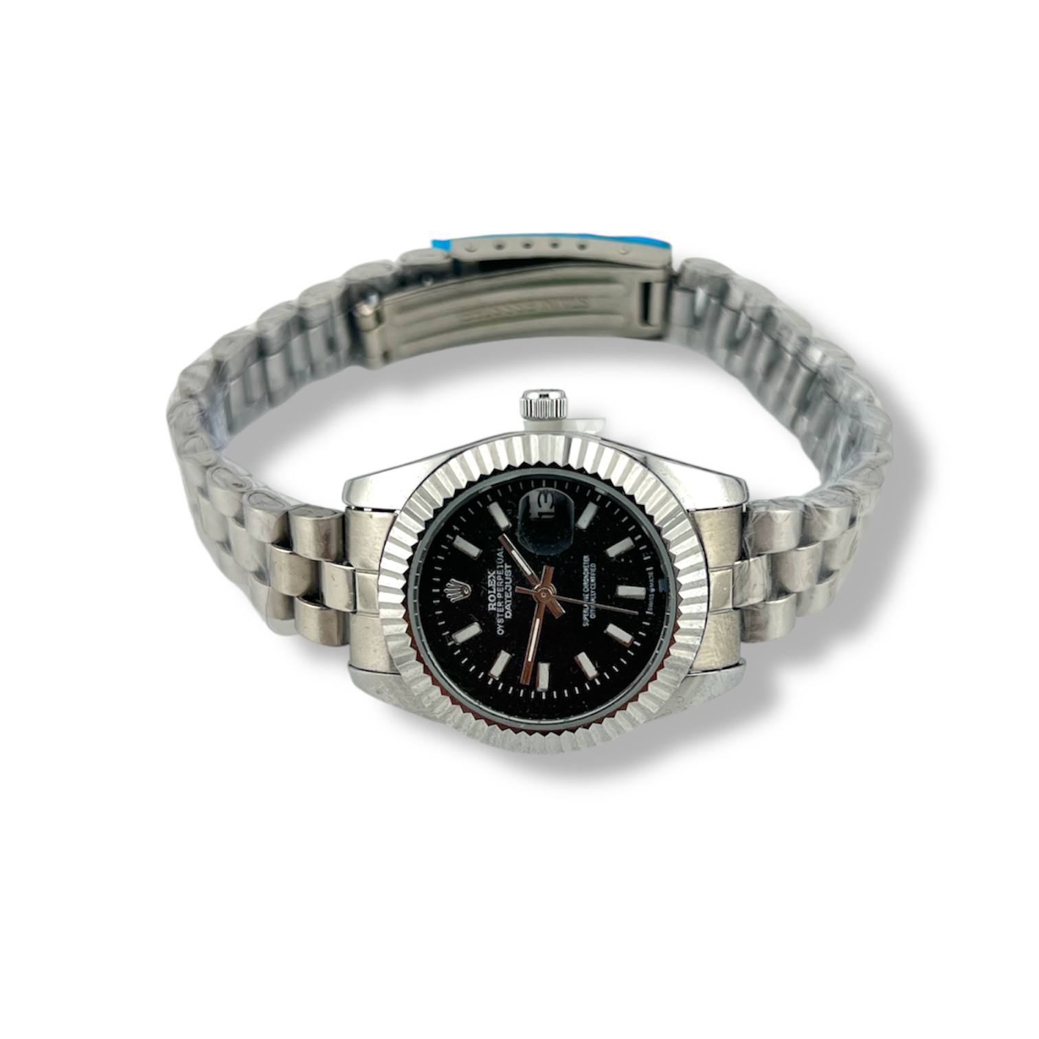 Silver Elegance Women’s Watch – Black Dial