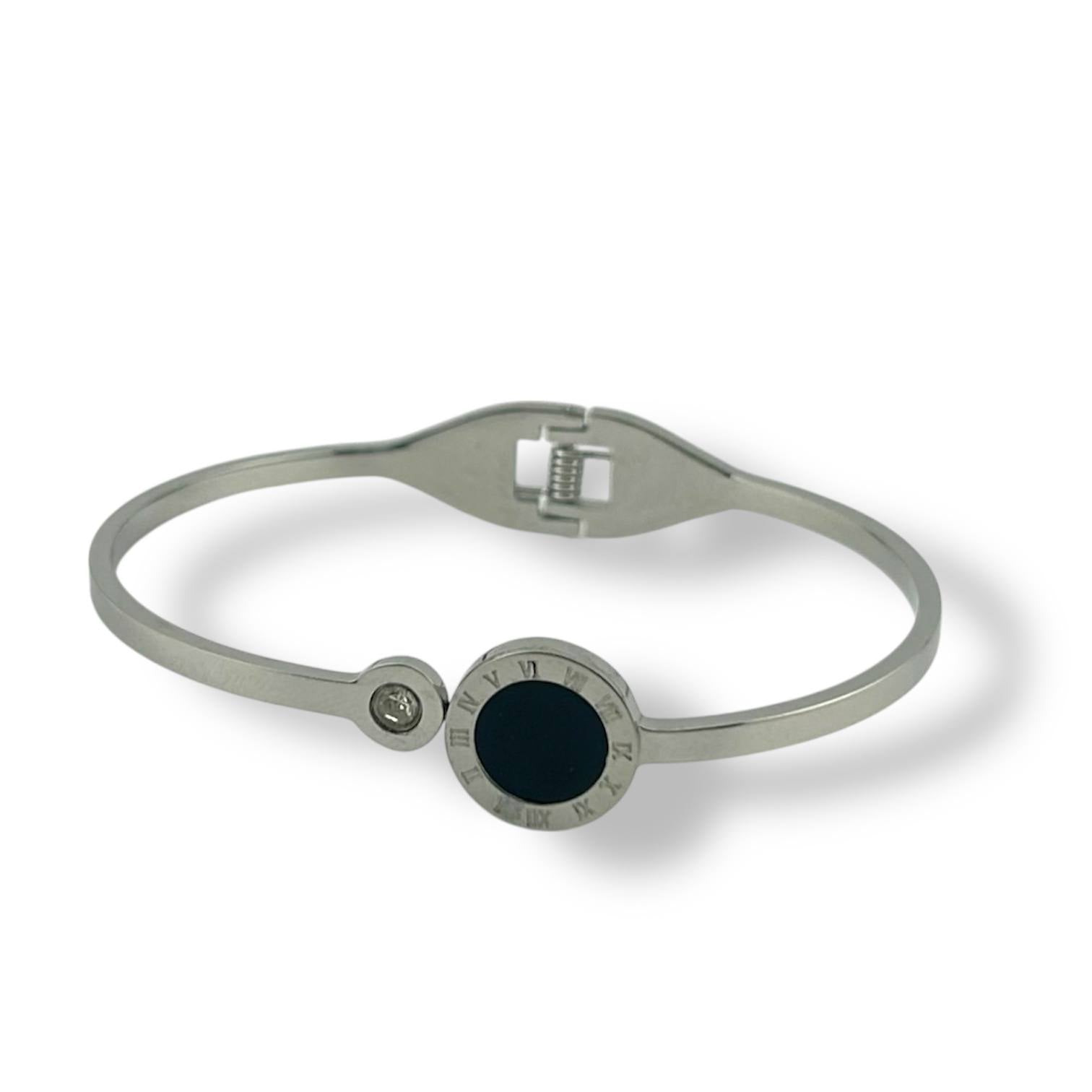 Silver Roman Dial Bangle