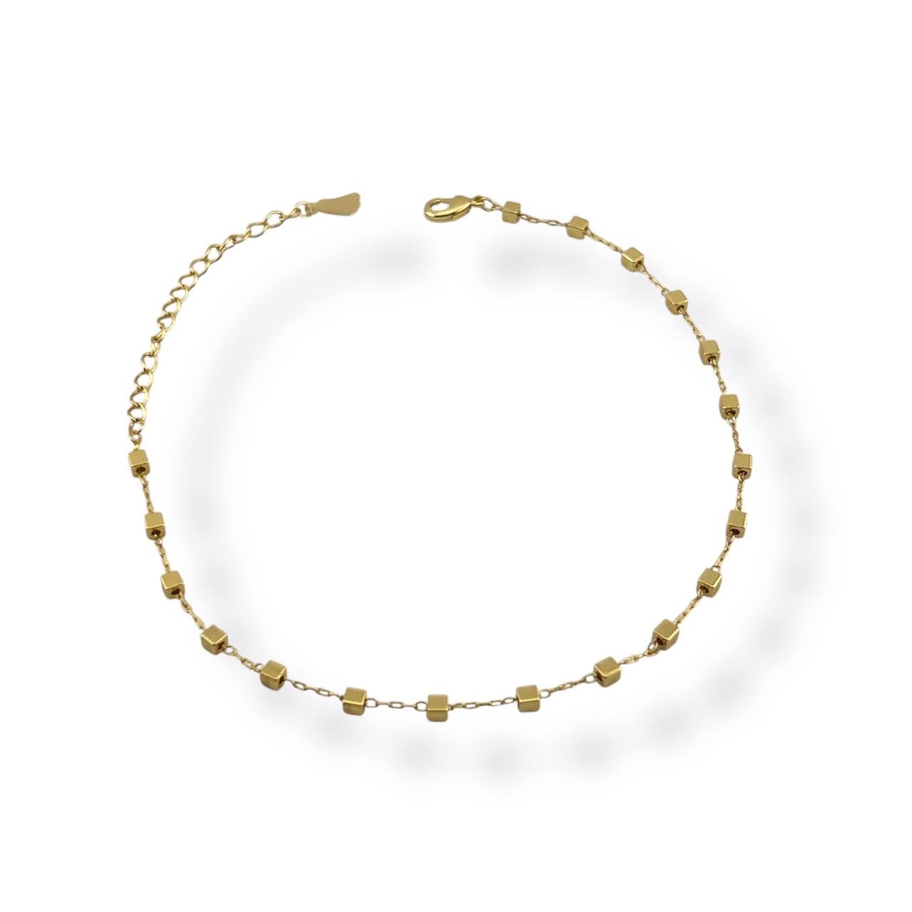 Golden Square Link Anklet