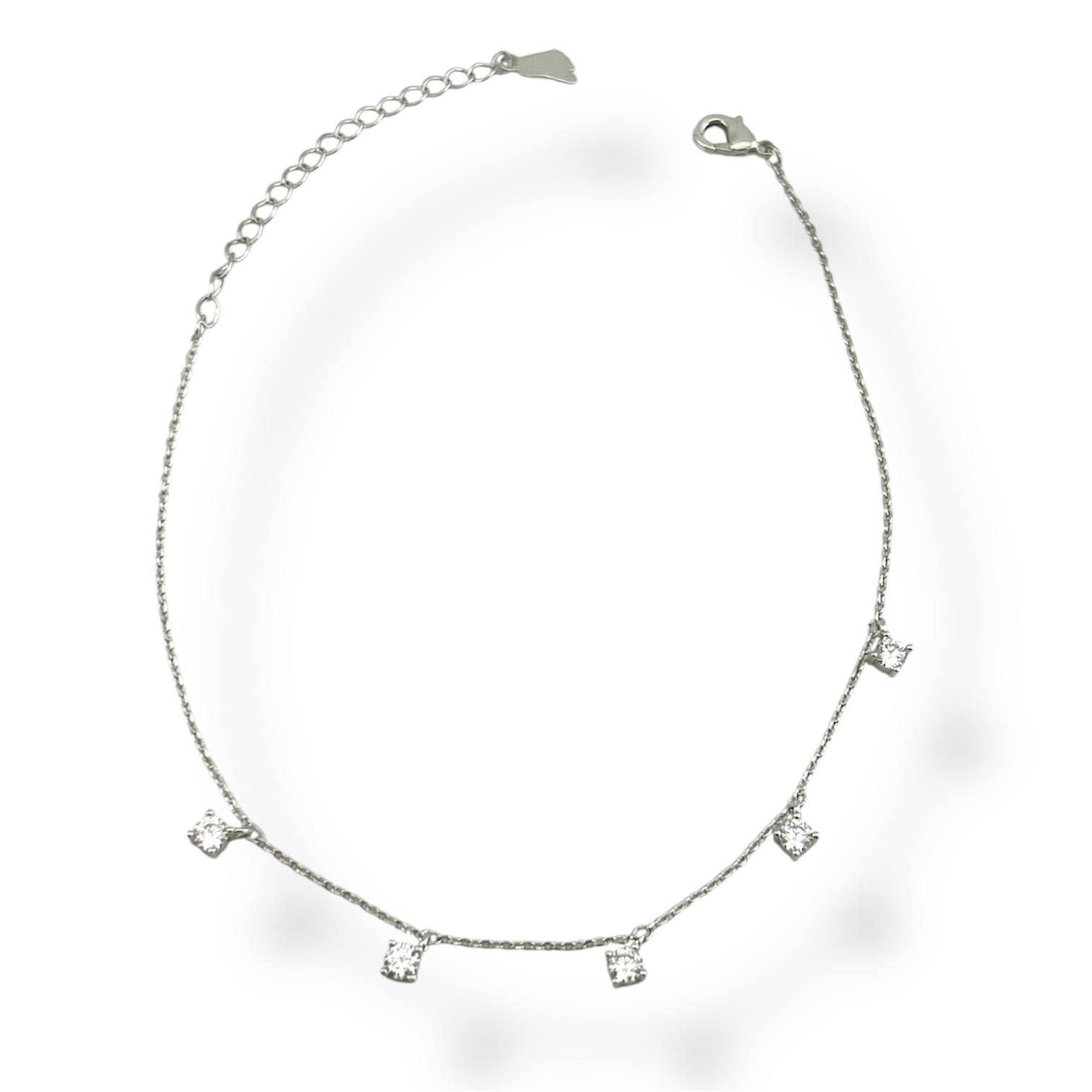 Dainty Crystal Drop Anklets – Gold & Silver Options