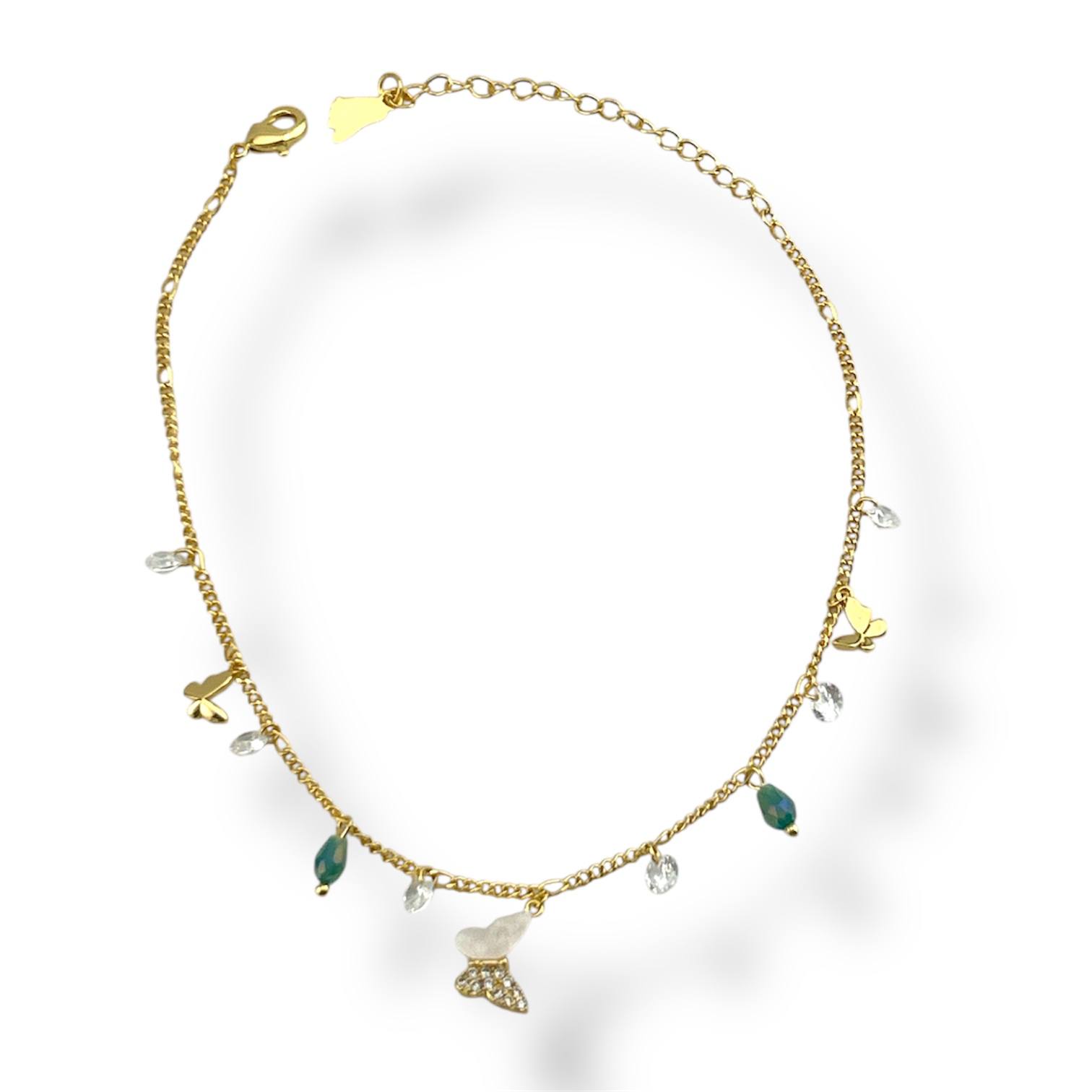 Butterfly & Gemstone Anklet