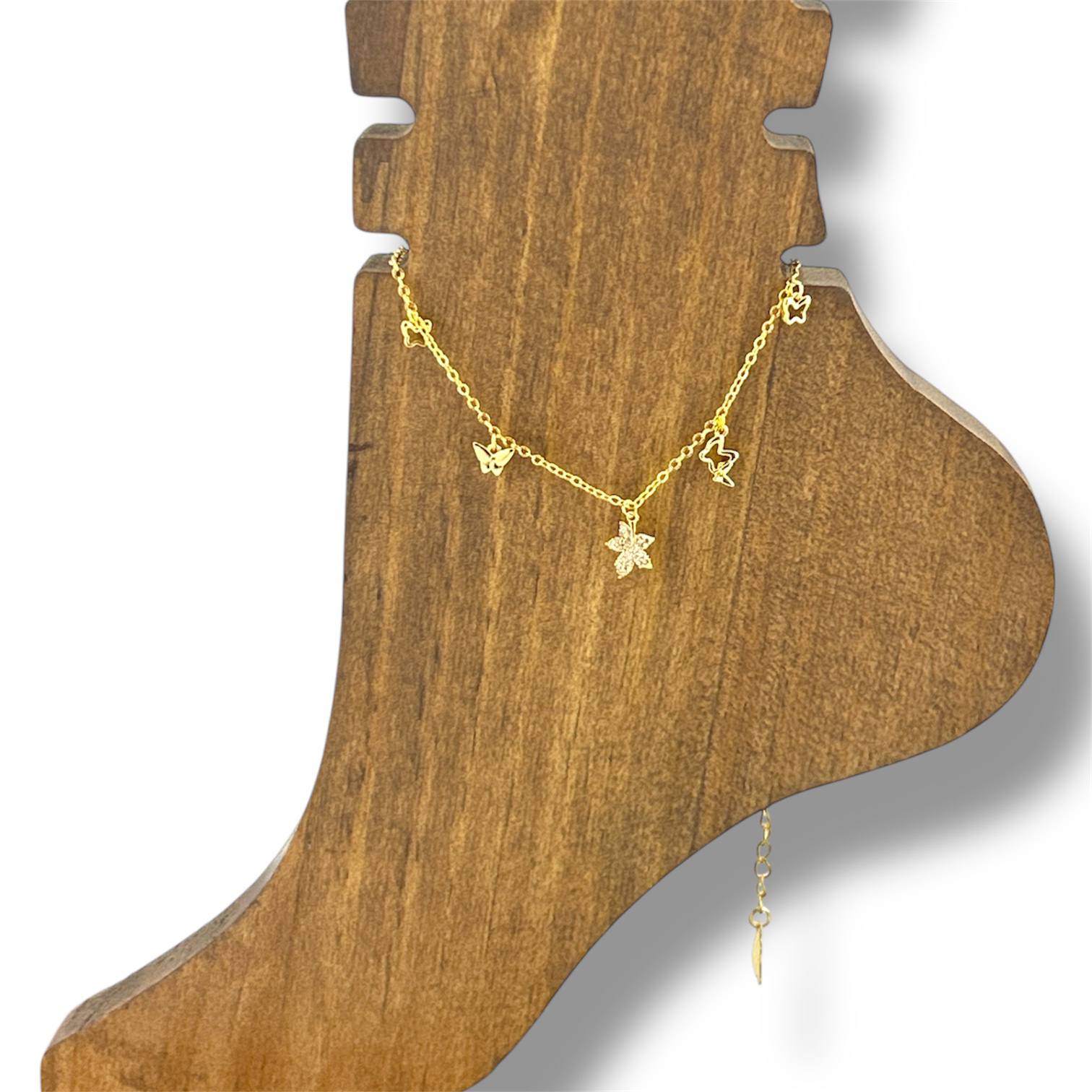 Butterfly & Rainbow Gem Anklet