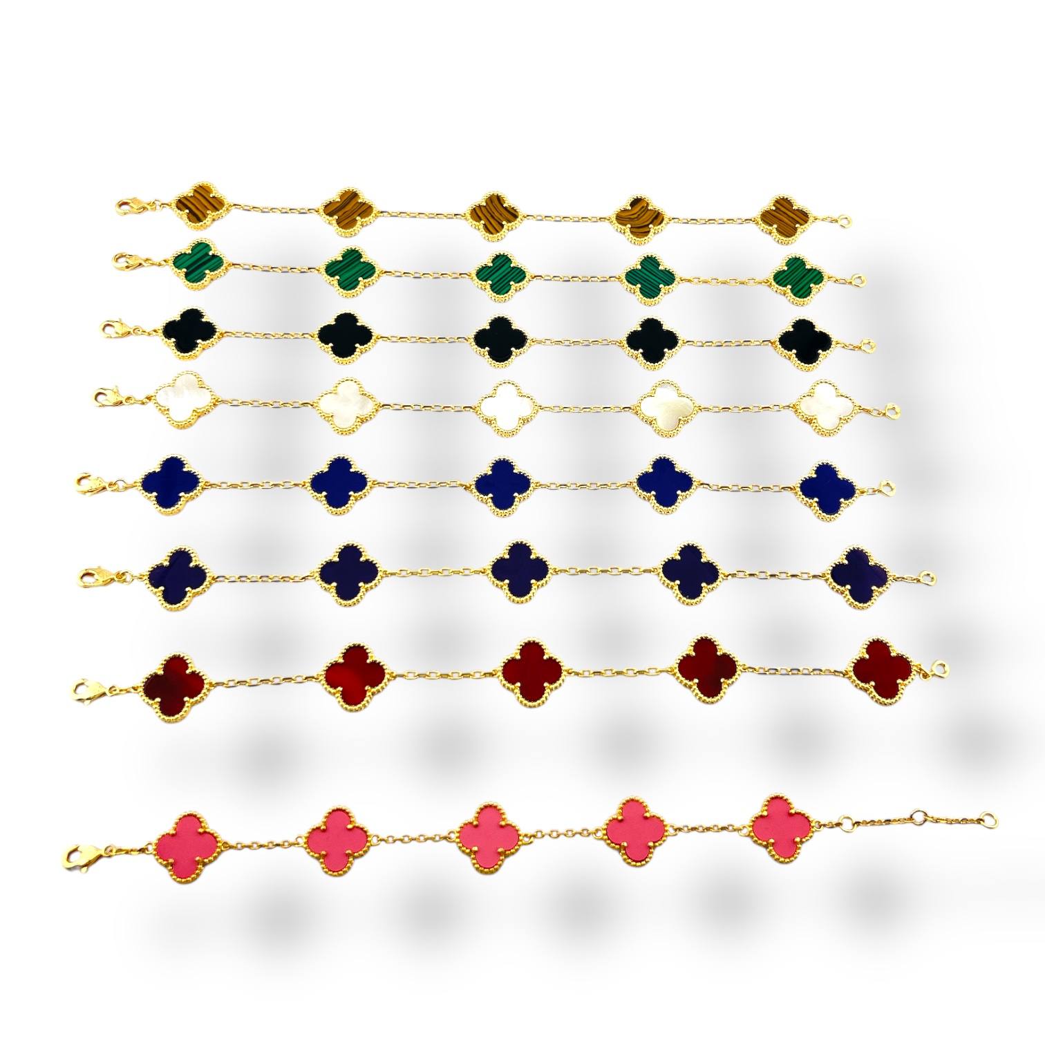 seda Vip Clover VanCleef Elegance Bracelet – 18K Gold-Plated with Colorful Enamel