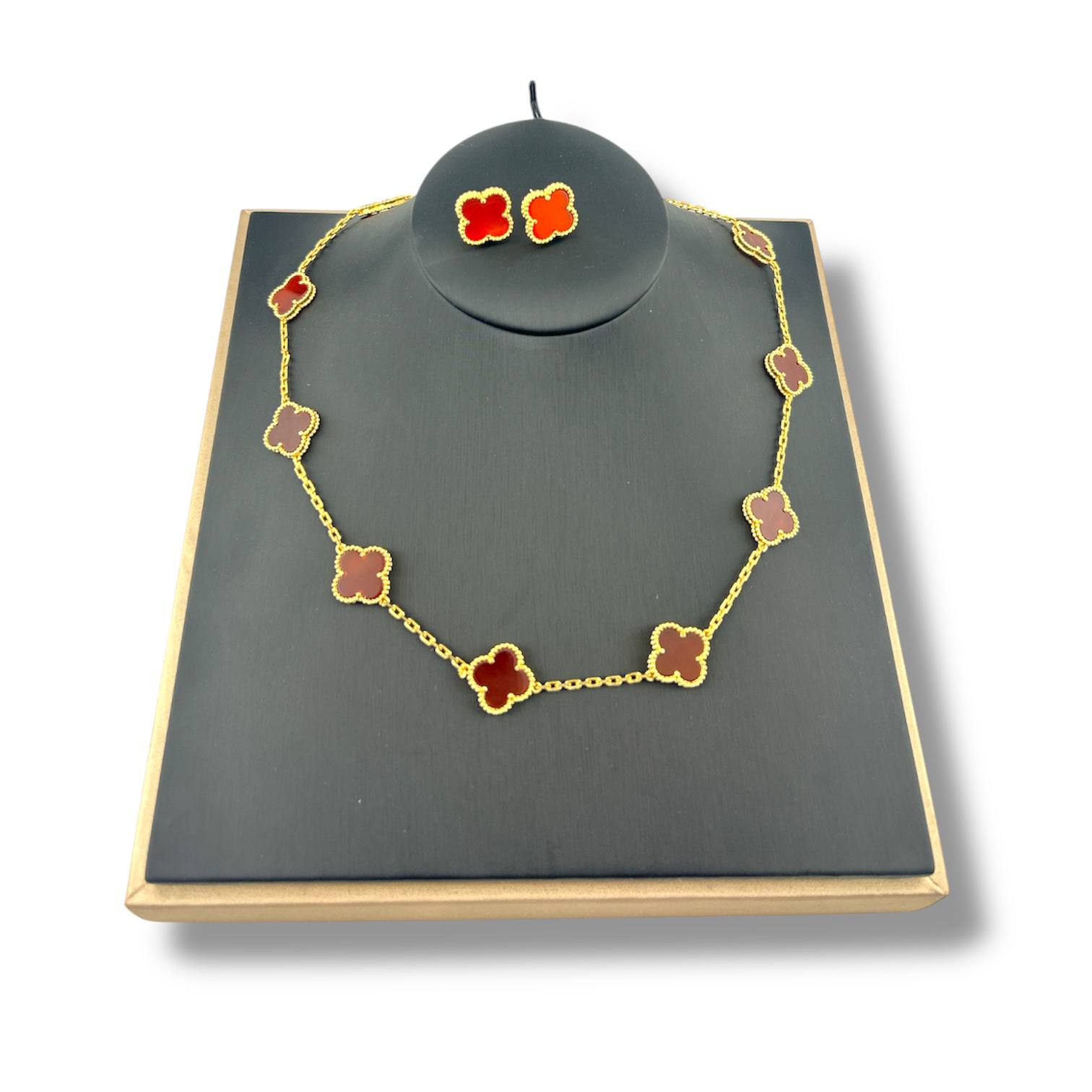 Van Cleef Clover Charm Necklace  & Earrings – Gold & Silver Elegance 🍀