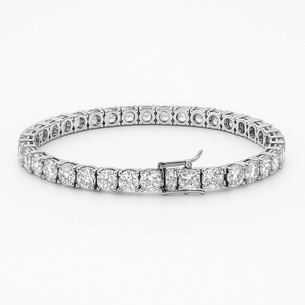 stainless steel Cubic zirconia silver color Tennis Bracelet ( 5mm )