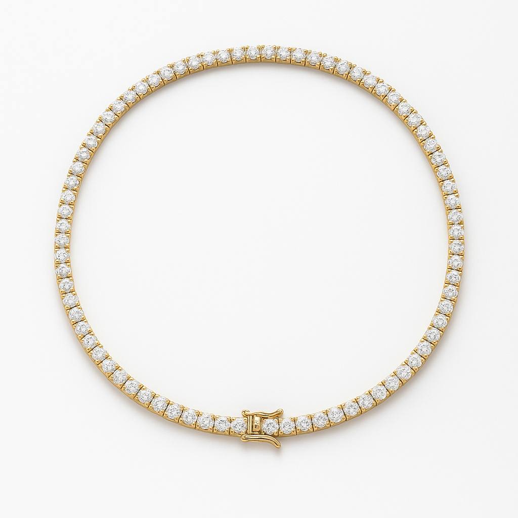 stainless steel Cubic Zirconia Tennis Necklace ( 3mm  )