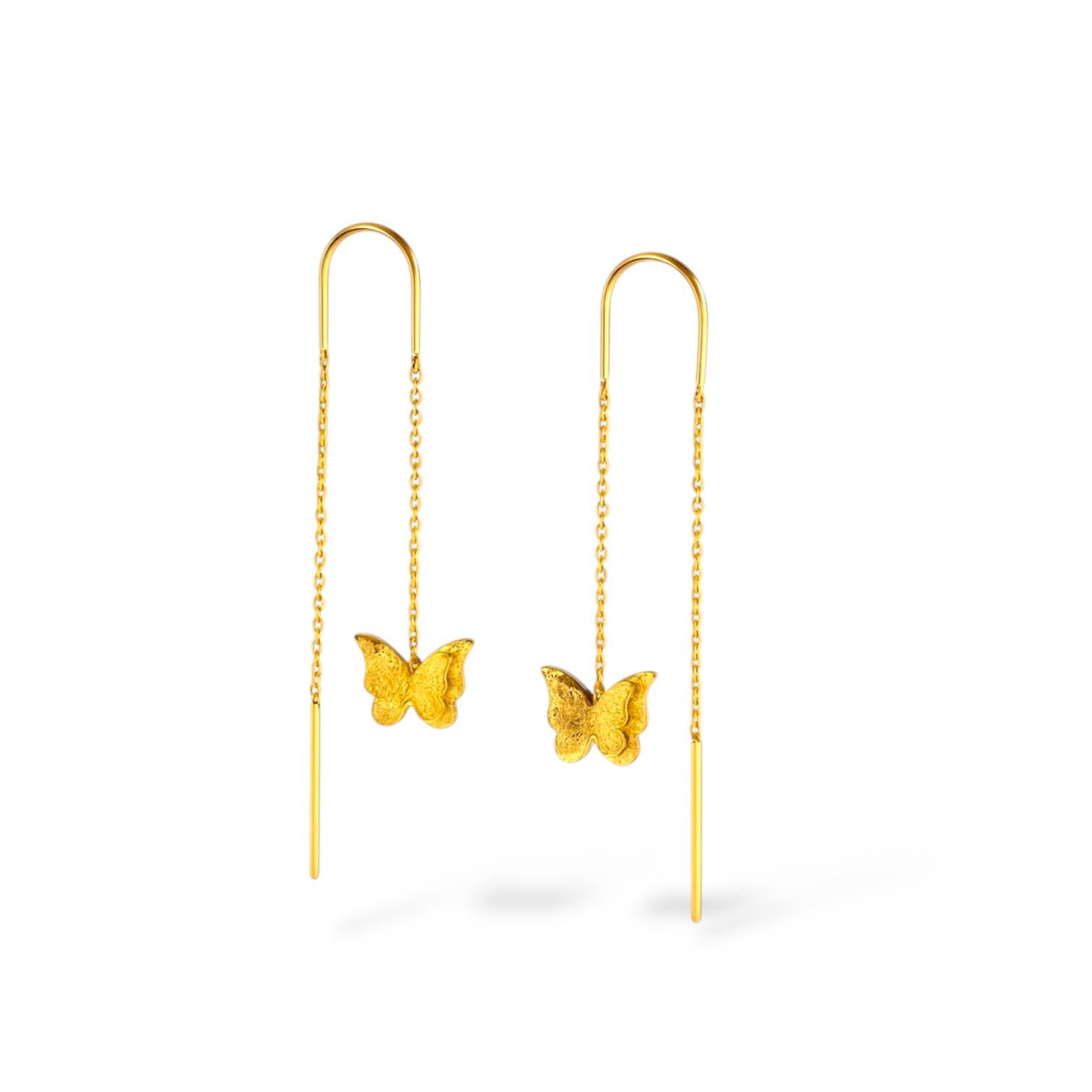 Gold Butterfly Earrings