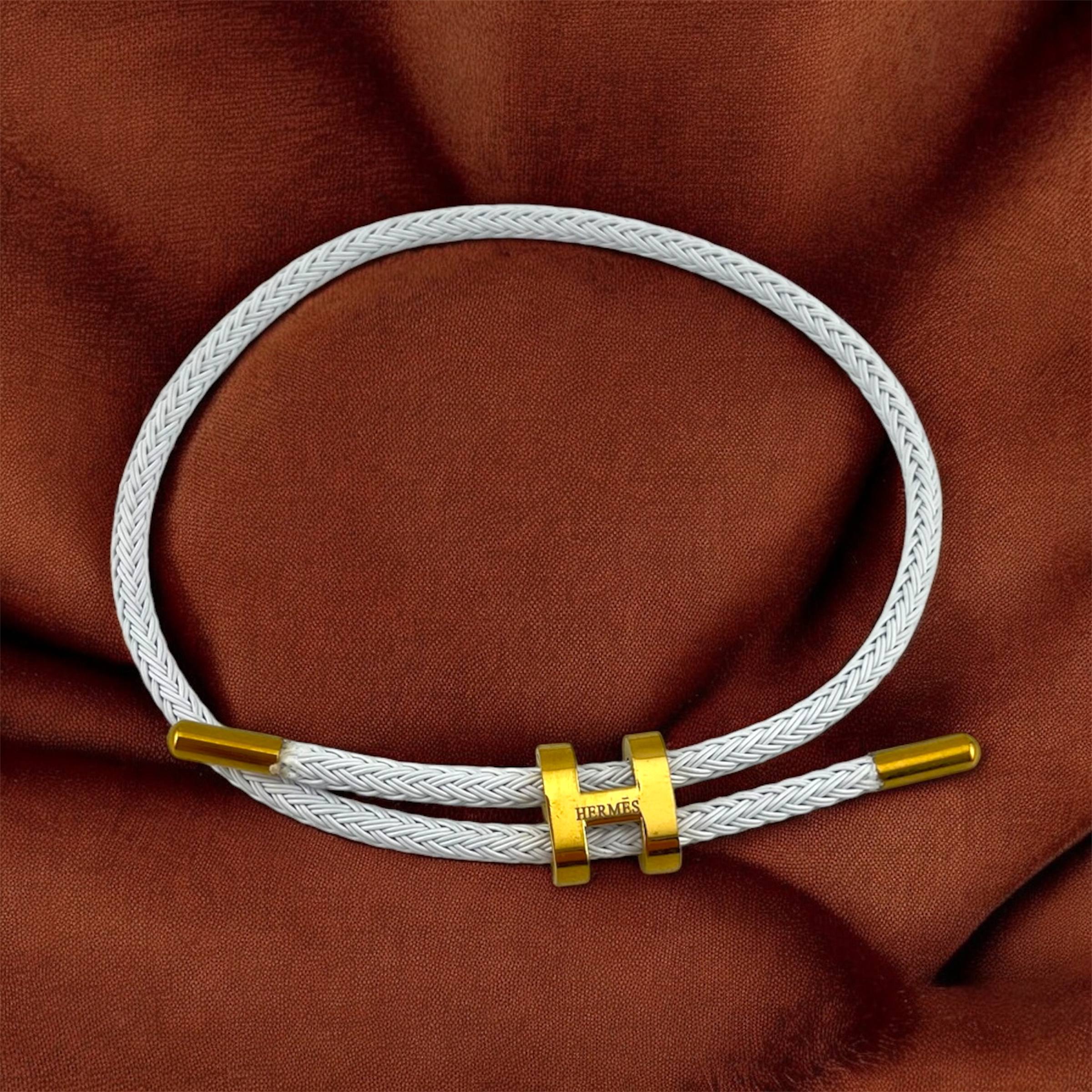 Hermès Bracelet with Gold “H” Clasp 🪢