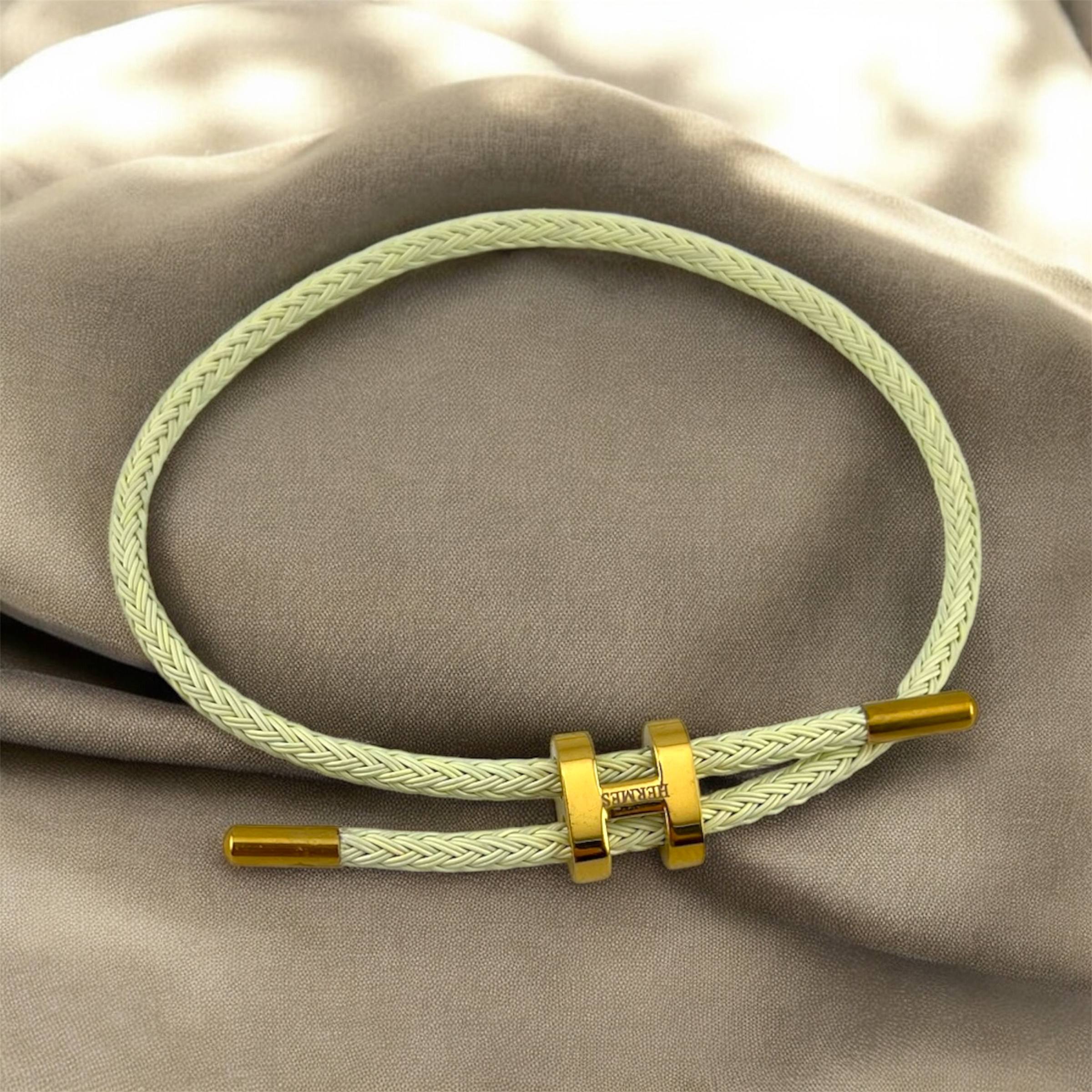 Hermès Bracelet with Gold “H” Clasp 🪢