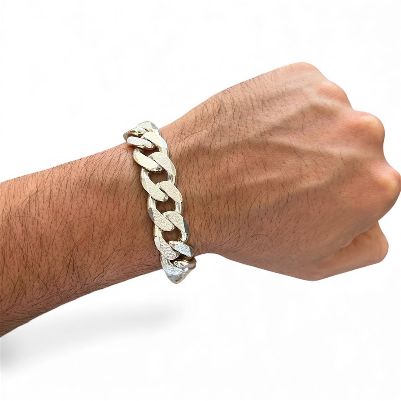 Silver 925 thick cuban chain bracelet