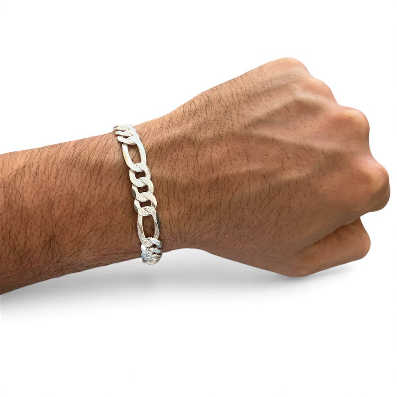 Silver 925 Figaro Chain Bracelet – Classic Italian Style
