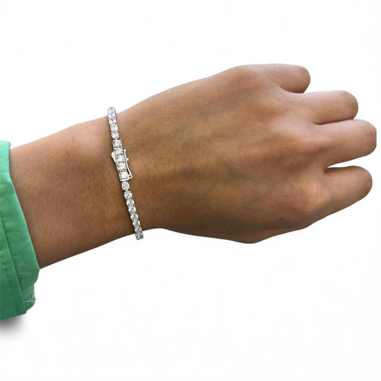 Silver 925 Tennis Bracelet-white diamondlite stone