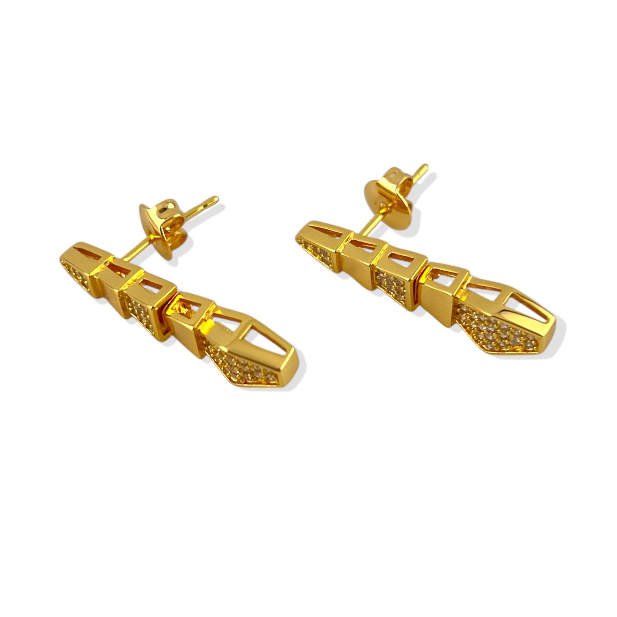 bvulgari  Earrings – 18K Gold-Plated Modern Art Design