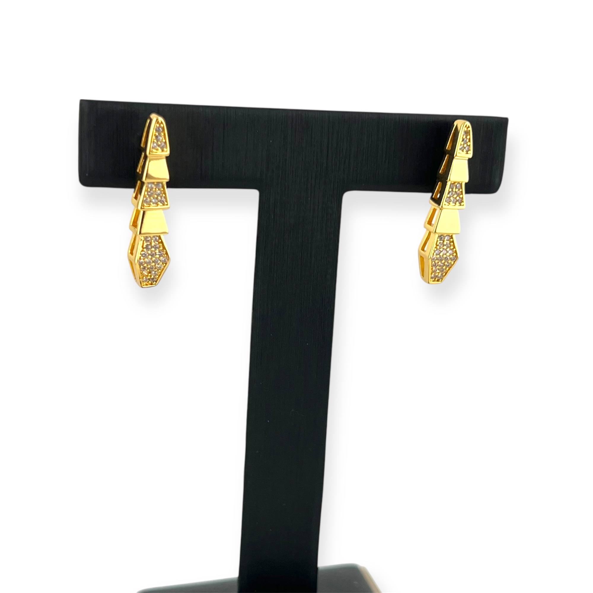 bvulgari  Earrings – 18K Gold-Plated Modern Art Design