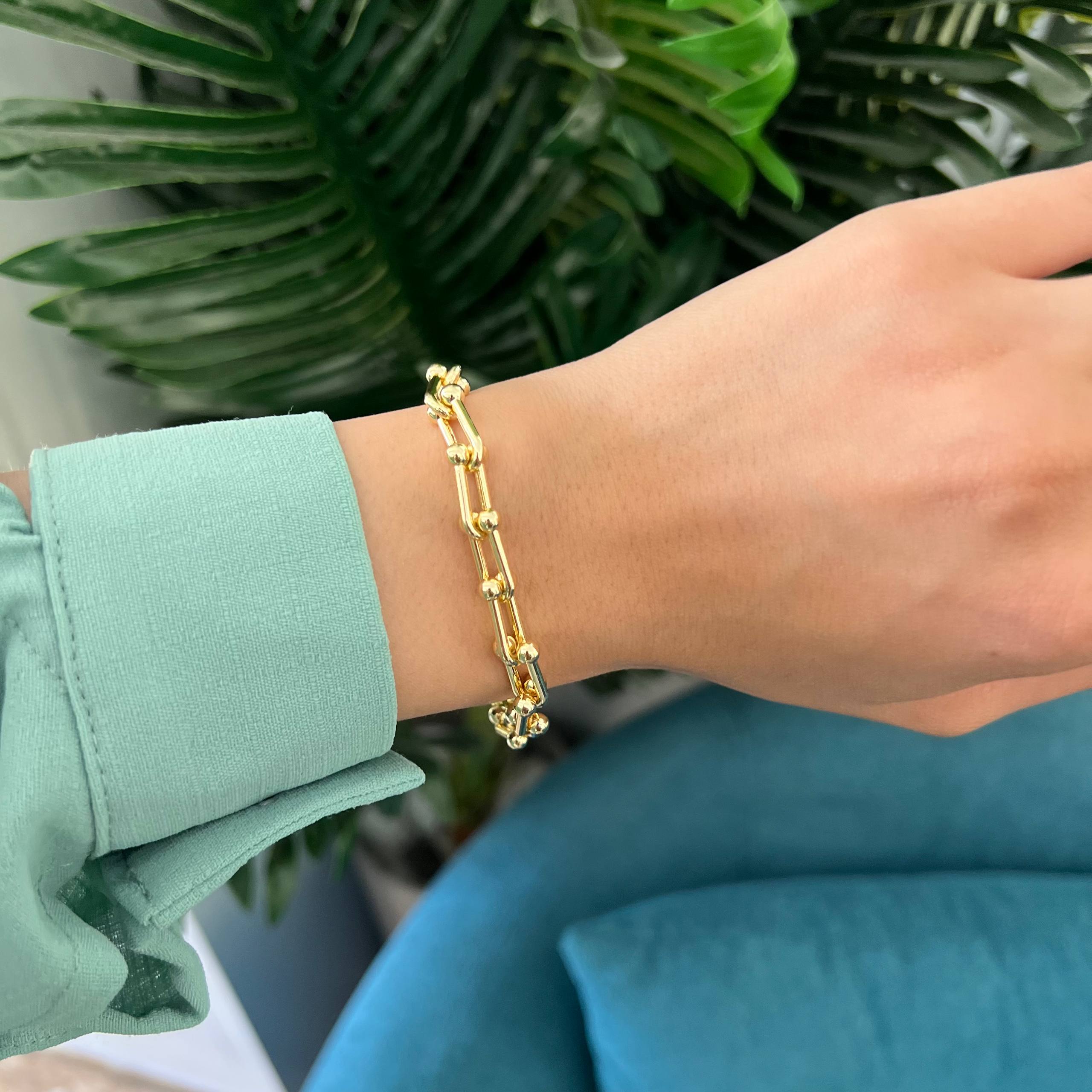 Thick Tiffany  U_Link Chain Bracelet