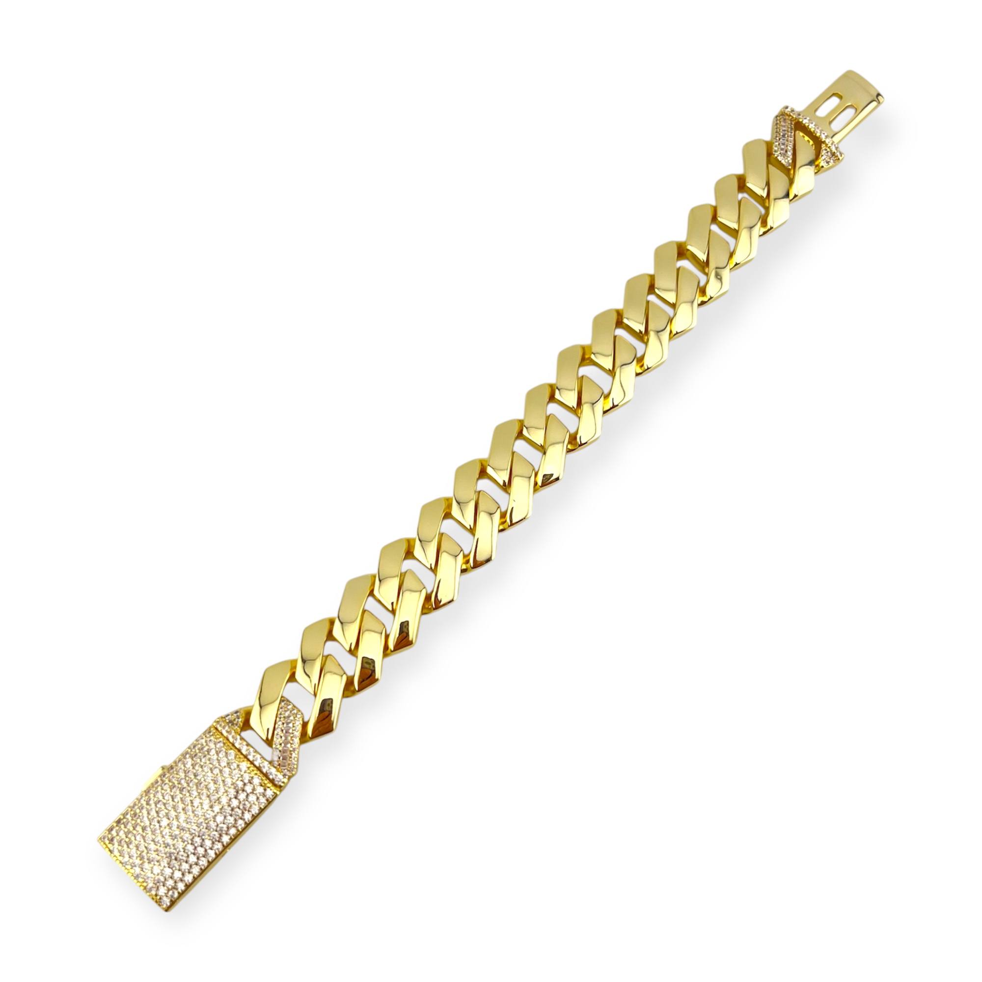 💎 Bold Cuban Link Bracelet – Diamond Shine Edition 💎