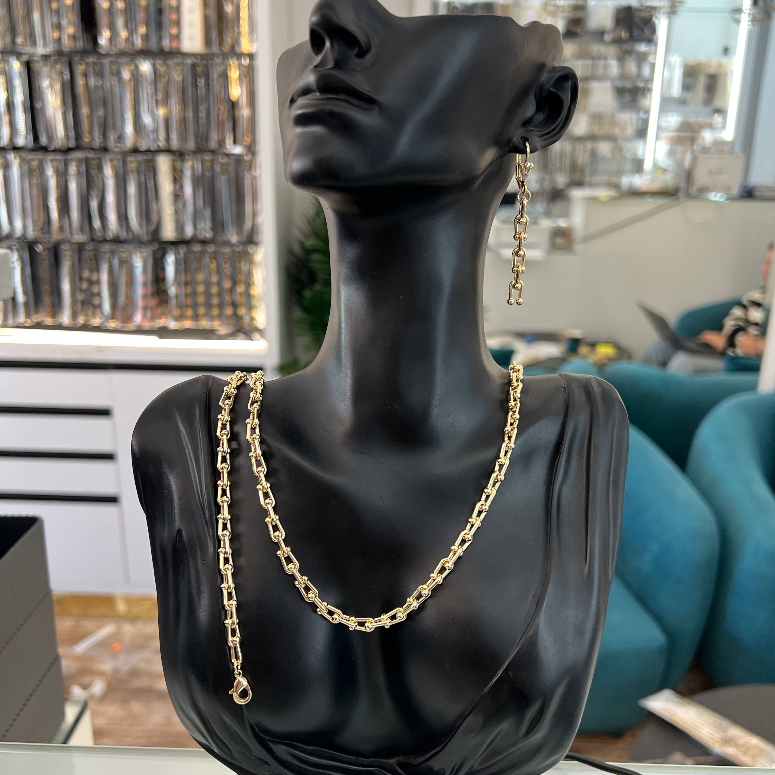 thin tiffany Link Set – Necklace, Bracelet & Earrings