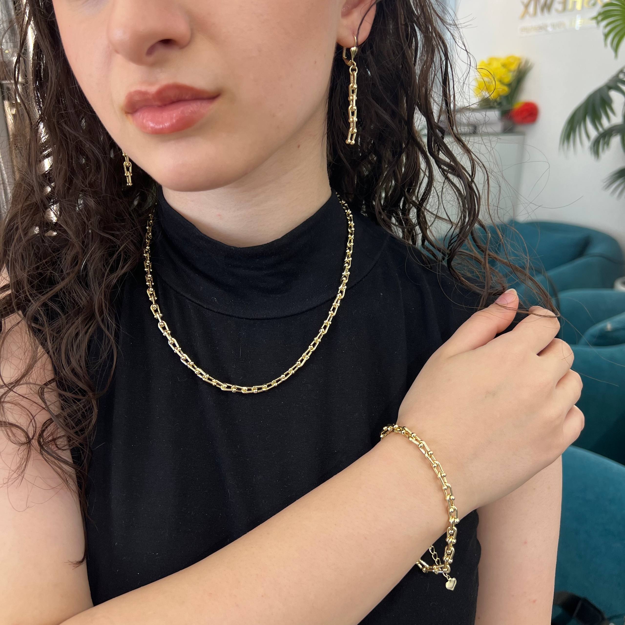 thin tiffany Link Set – Necklace, Bracelet & Earrings