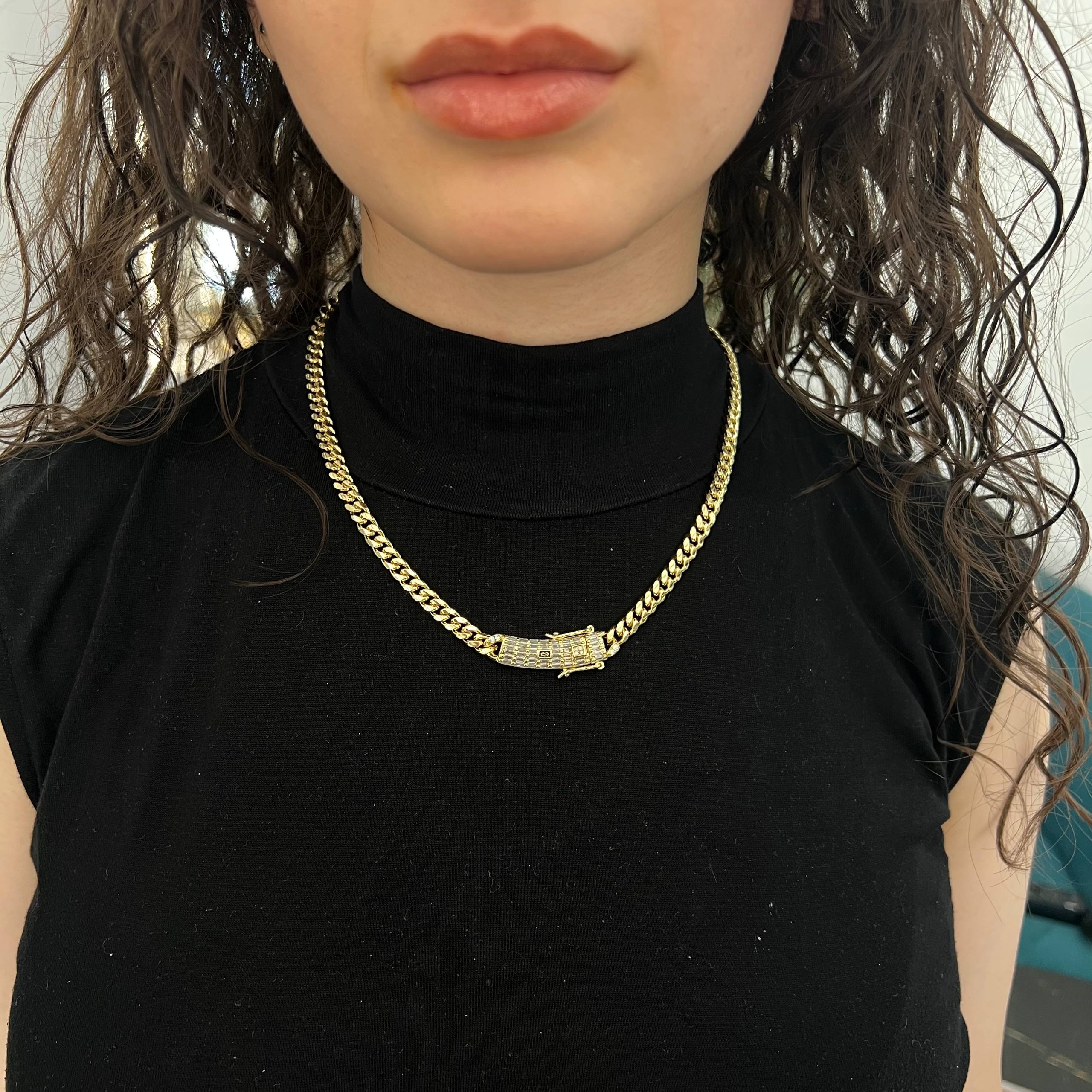 thin Monaco “Royal Cuban” Gold Necklace