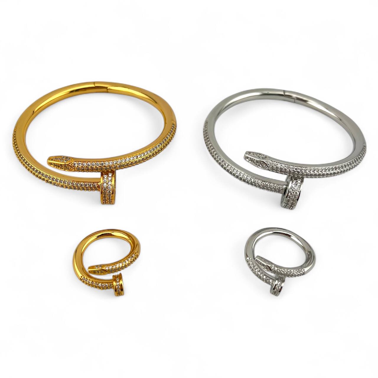 thick nail cartier– Gold bangle and ring