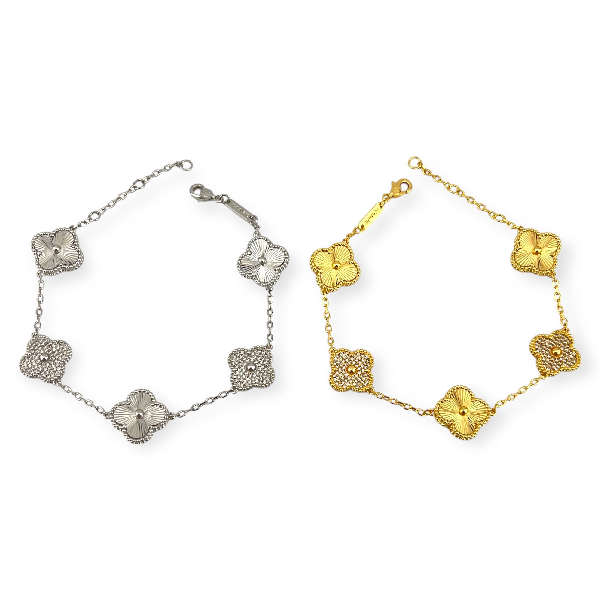strass VanCleef Elegance Bracelet – Gold & Silver Tones