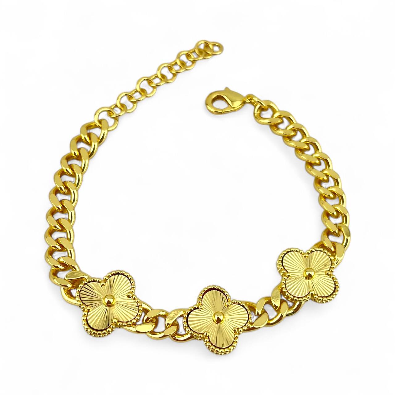 Vancleef 3 flower chain bracelet
