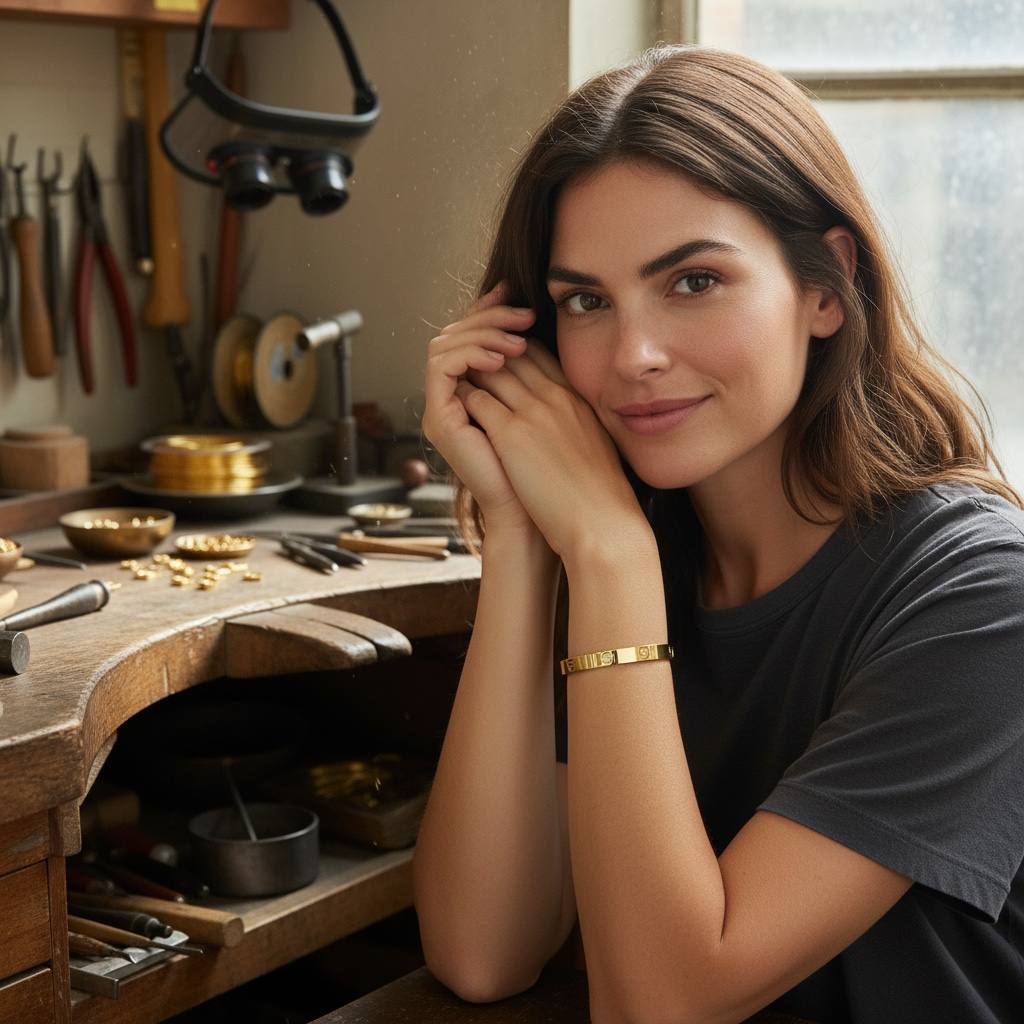 fadar Cartier with stone golden Bangle” ✨