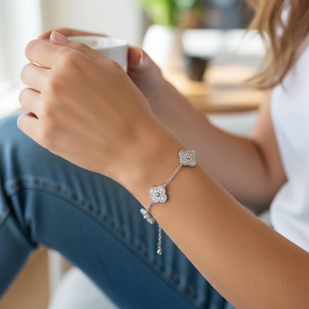 full stone VANCLEEF 5 Flower bracelet