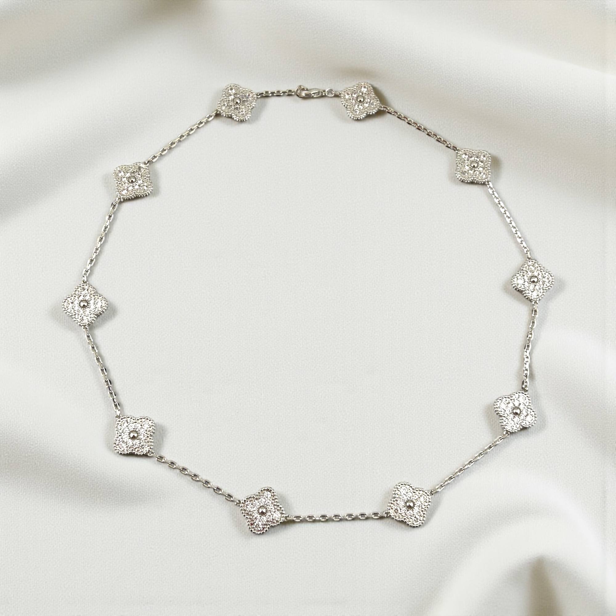 Full stone VANCLEEF 10 flower necklace