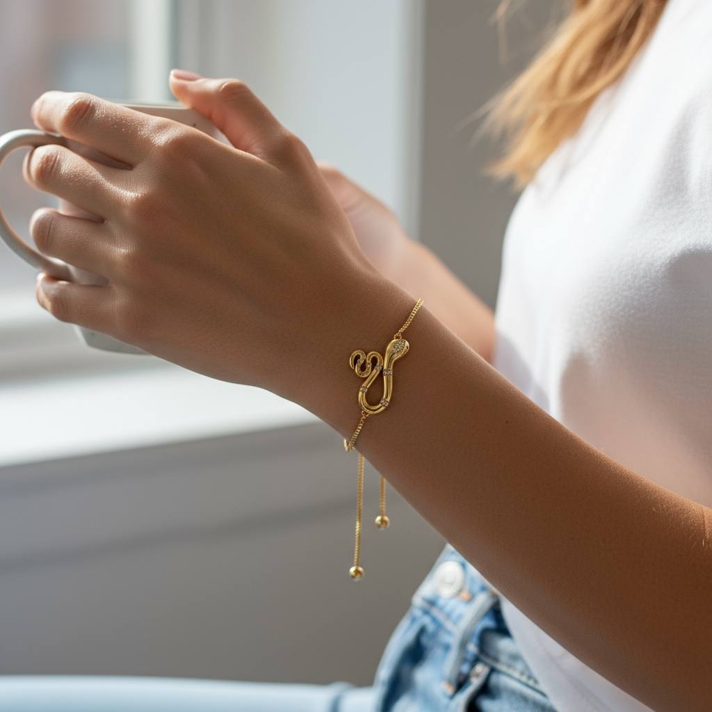 Golden Snake Adjustable Bracelet 🐍