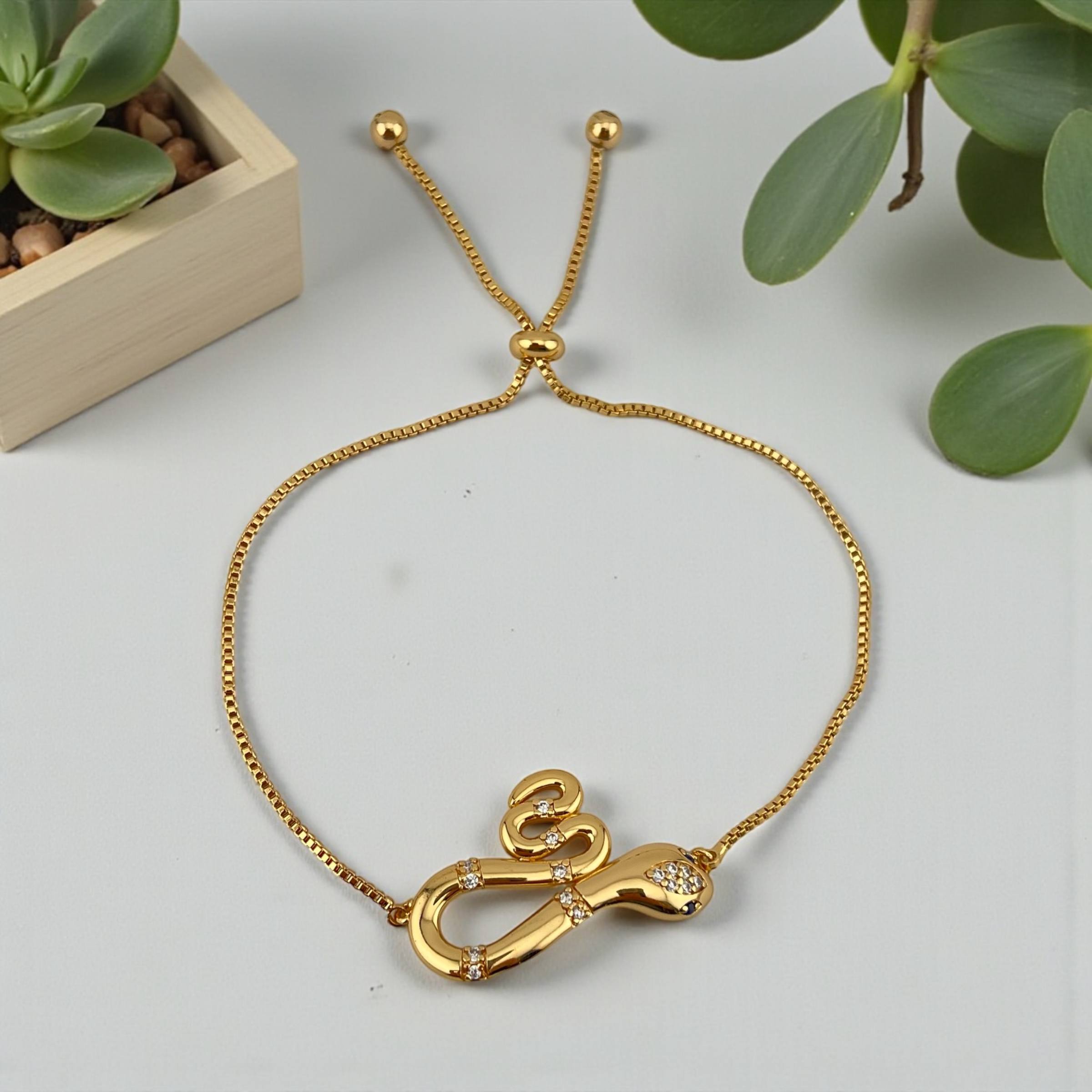 Golden Snake Adjustable Bracelet 🐍