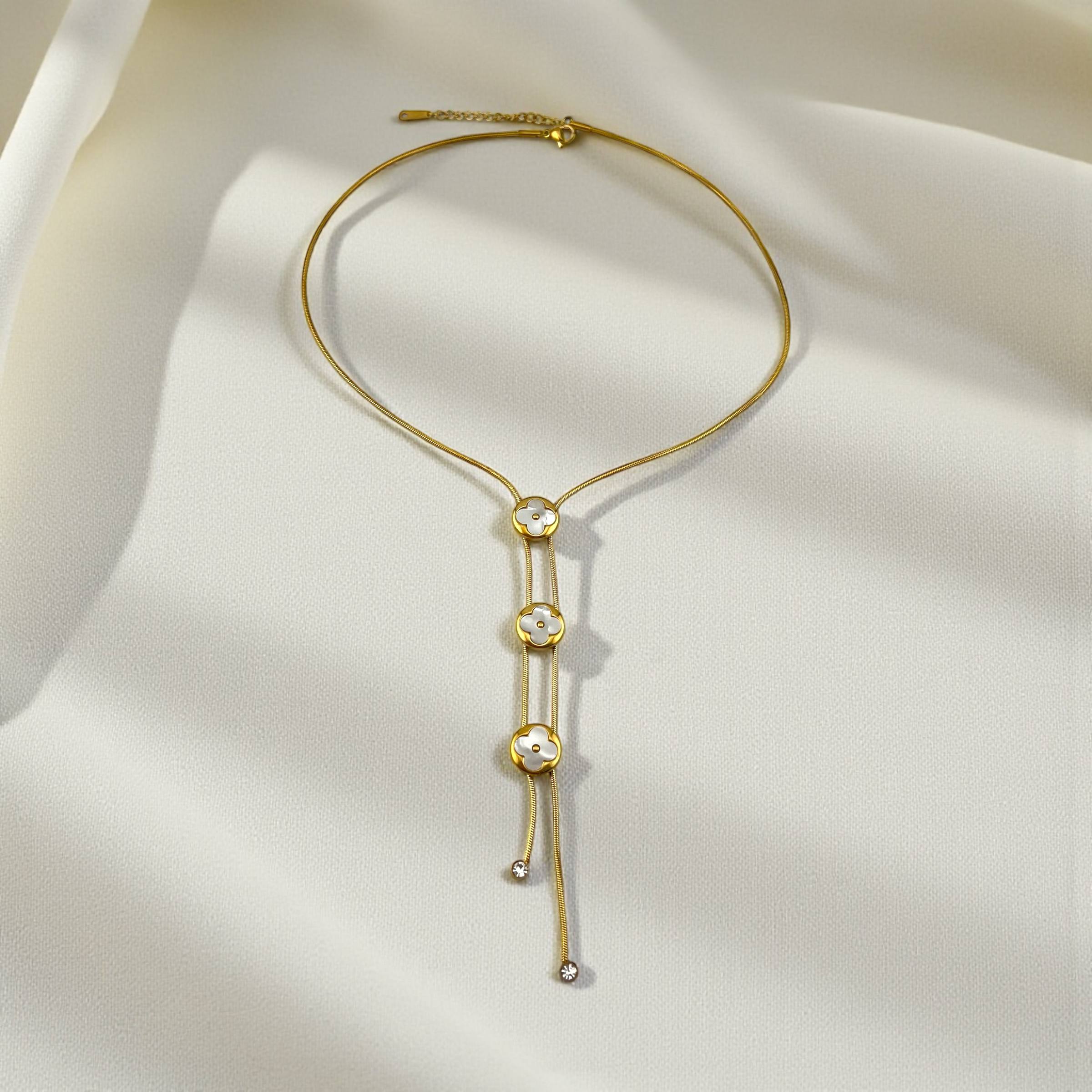 Vancleef Trio Floral Drop Necklace 🌼✨