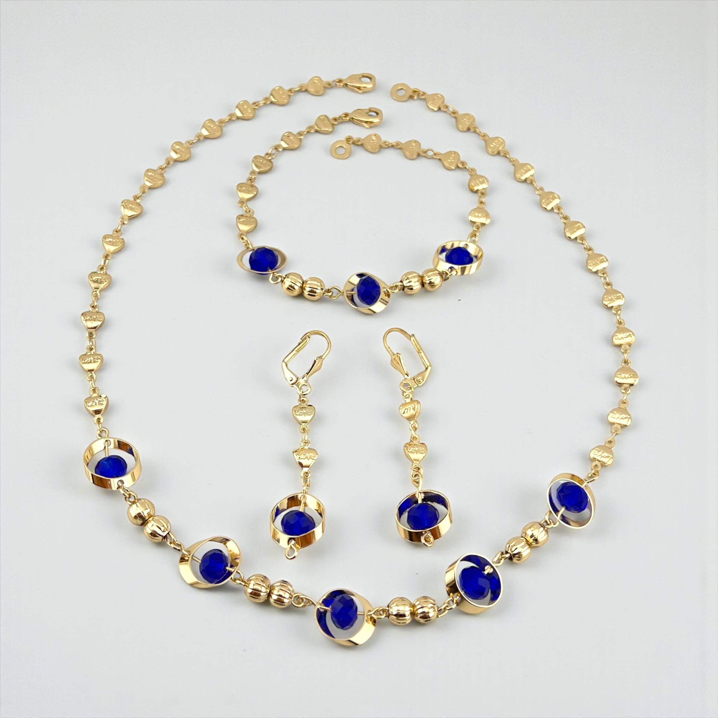 💙 Midnight Charm Set – Blue Enamel & Gold Details