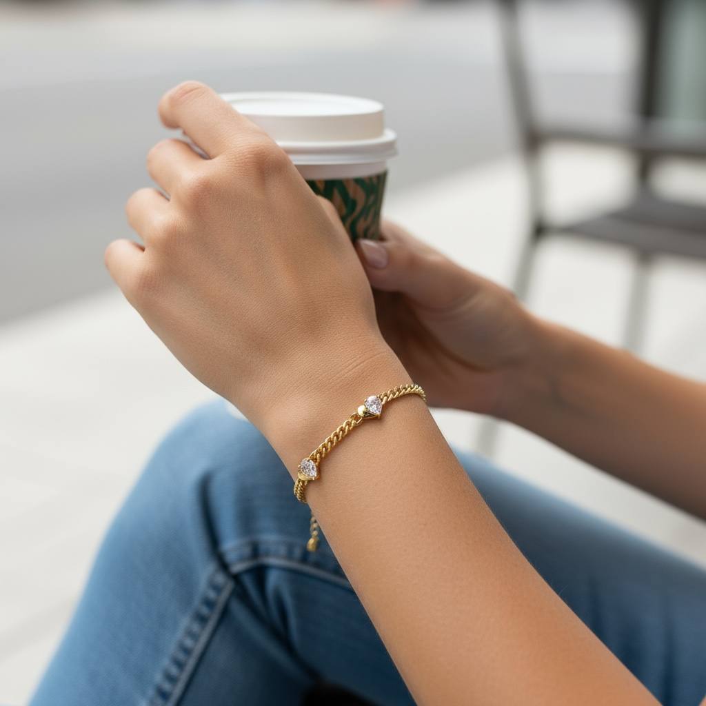 Triple Heart Gold Bracelet