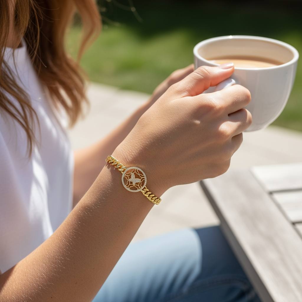 Golden multiple Butterfly Medallion Cuban Bracelet ✨