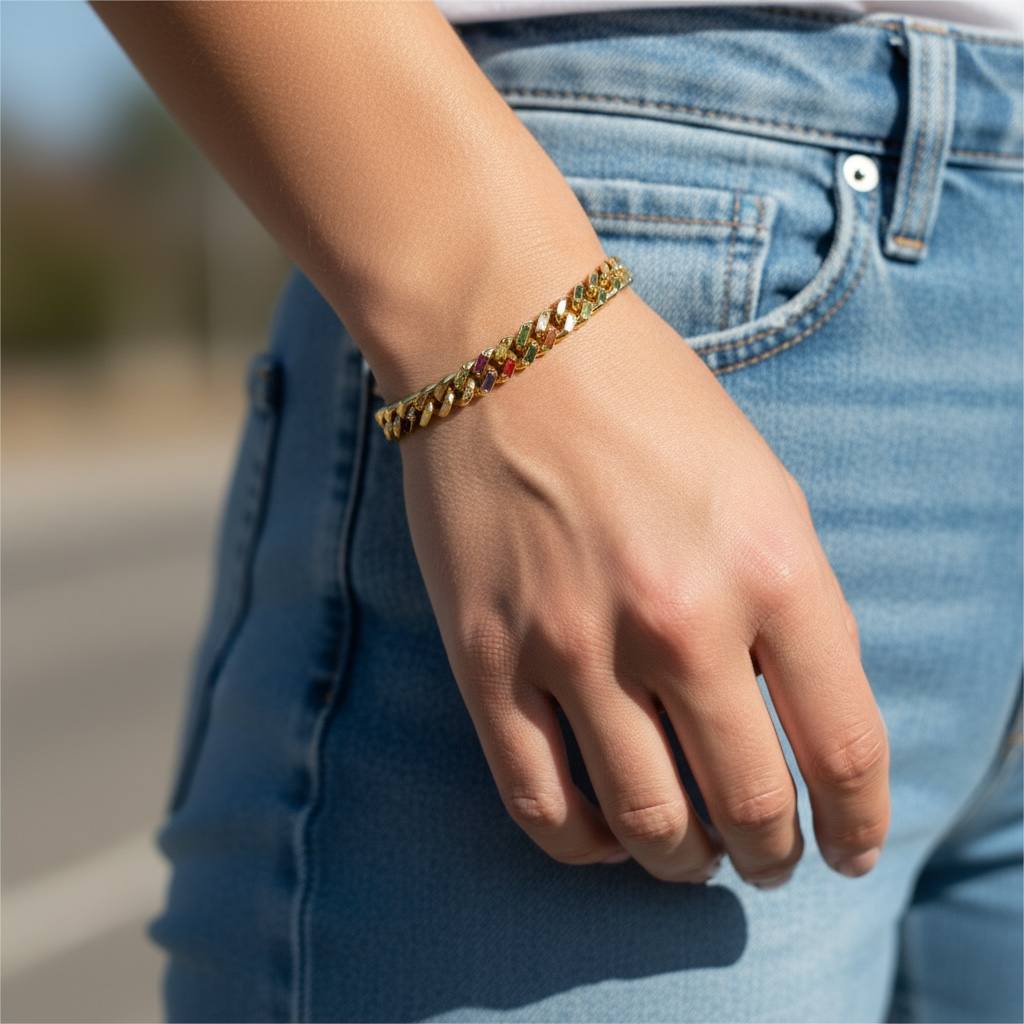 chain Bracelet with stones ✨