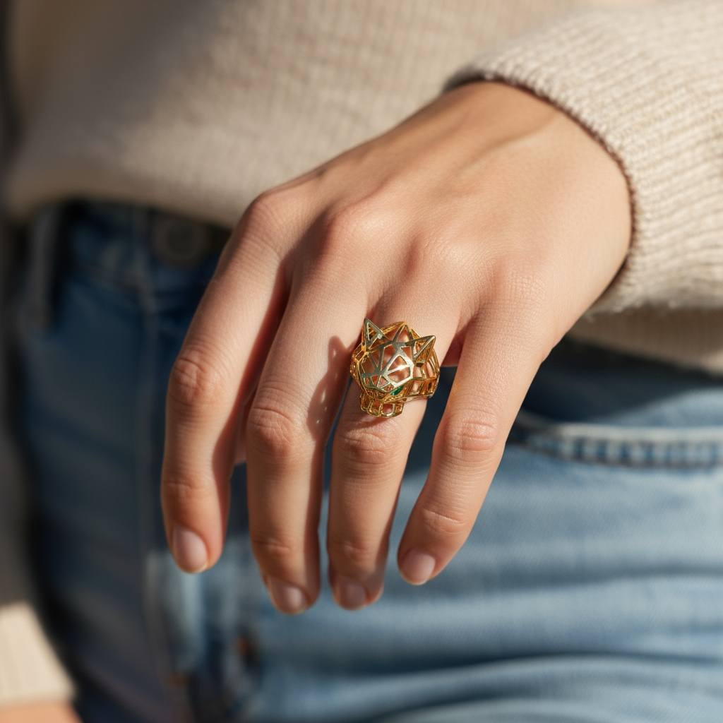 🐆Tiger Cutout Ring – Gold