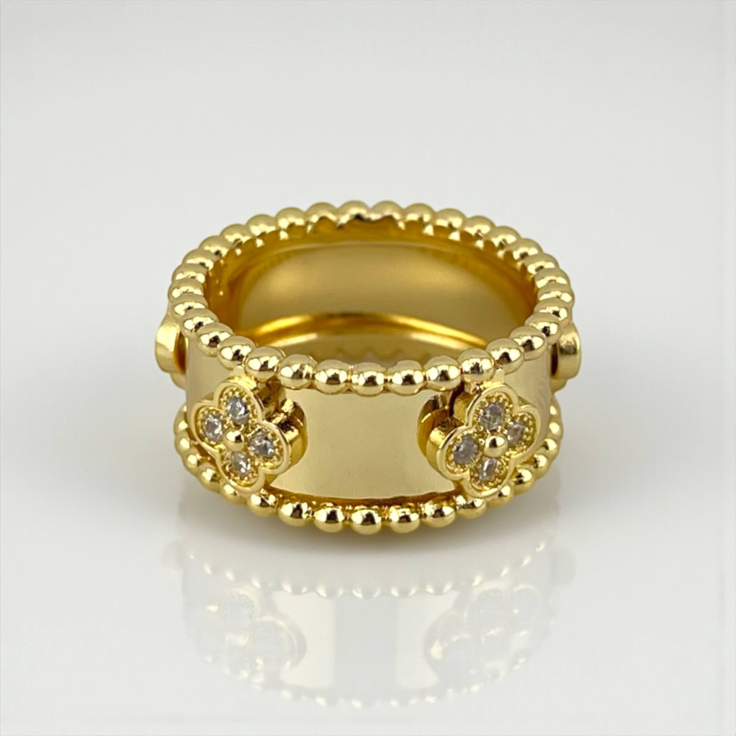 vancleef Bloom Beaded Band Ring