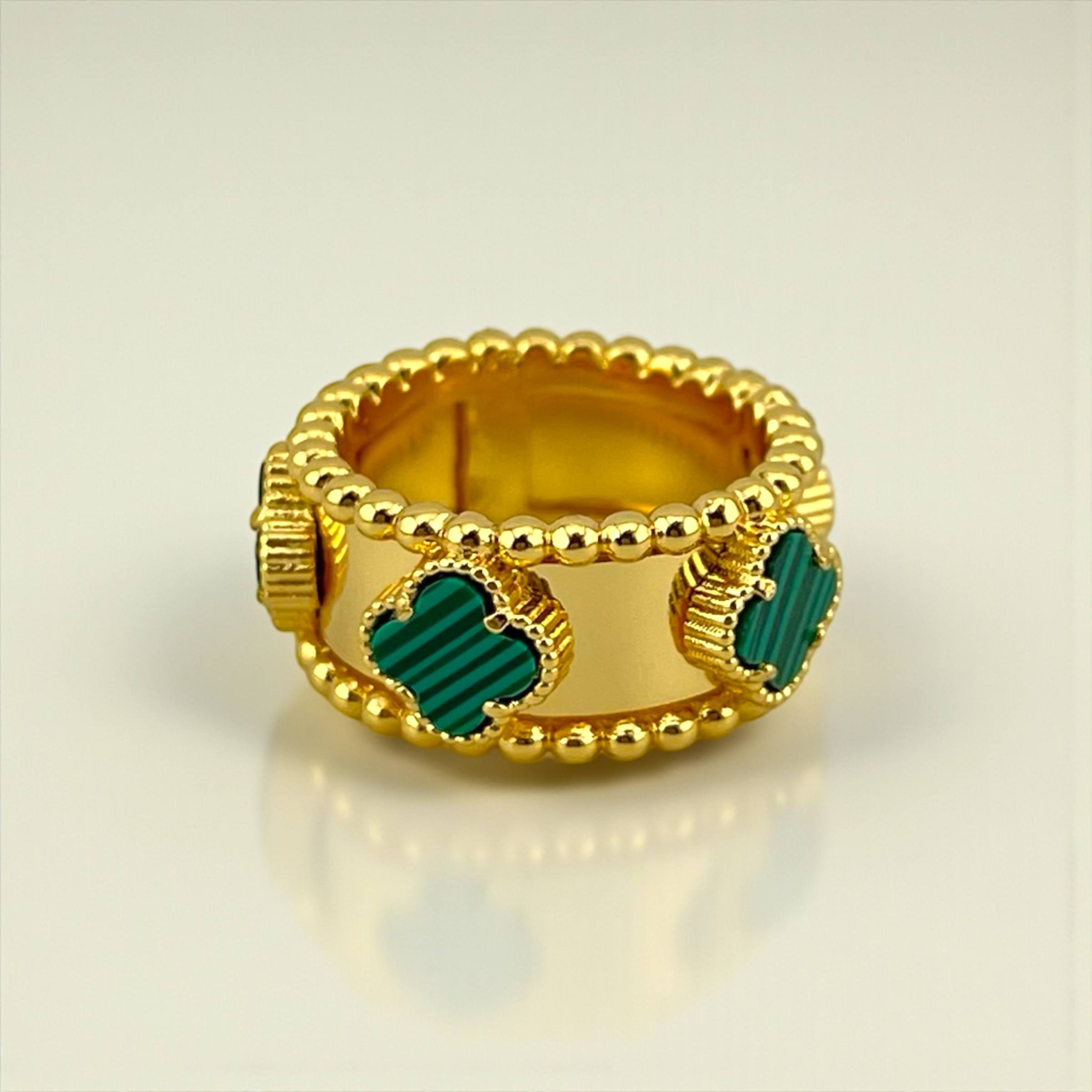 vancleef Bloom Beaded Band Ring