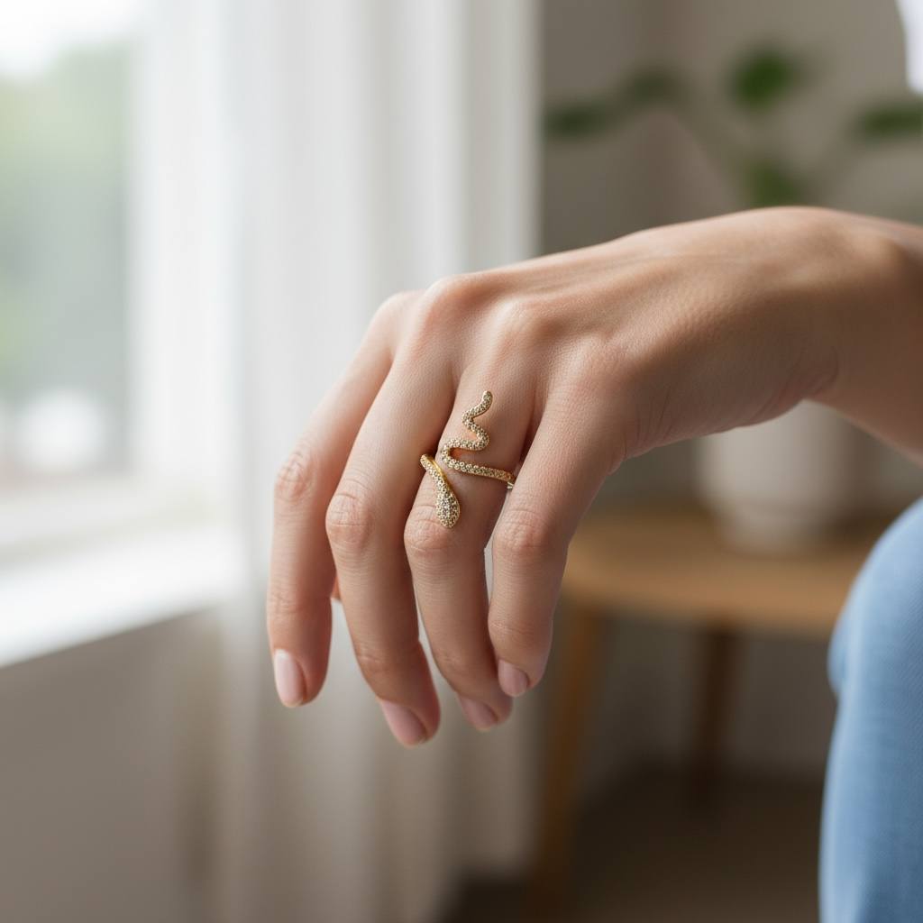 “Golden Snake Ring” – Bold, Mysterious & Mesmerizing 🐍