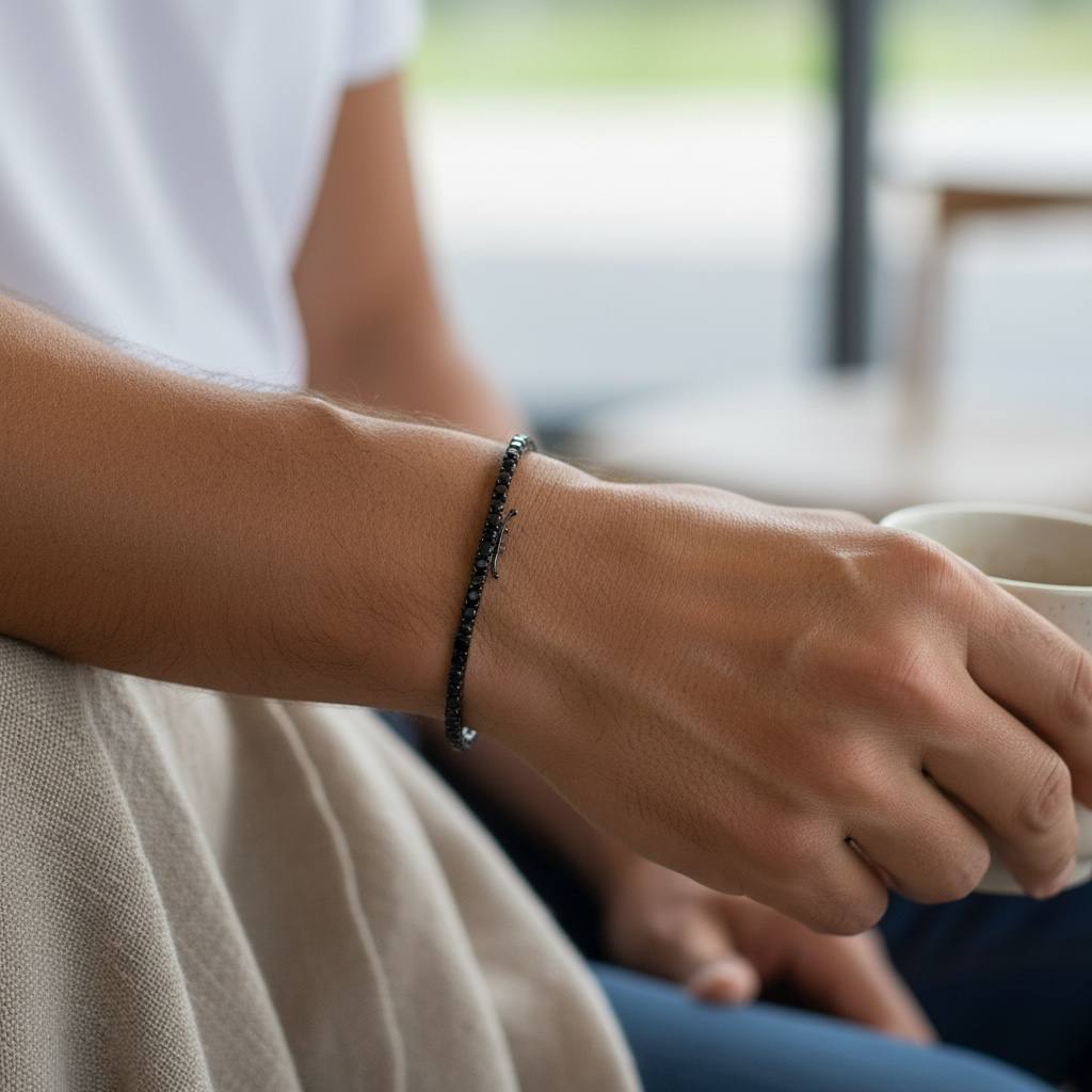 Silver 925 full black(3mm) Tennis Bracelet – Ultra Black Luxe Edition