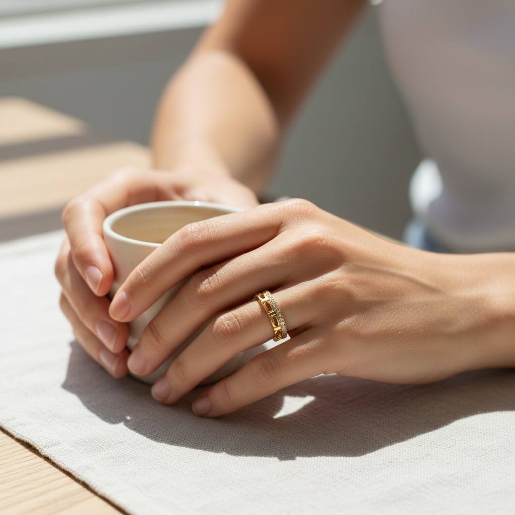 Gleam Chain Ring – Gold