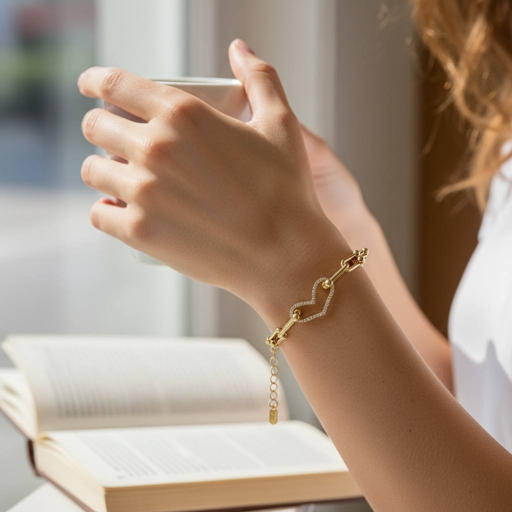 Tiffany Heart Link Bracelet – Modern Love Statement ✨