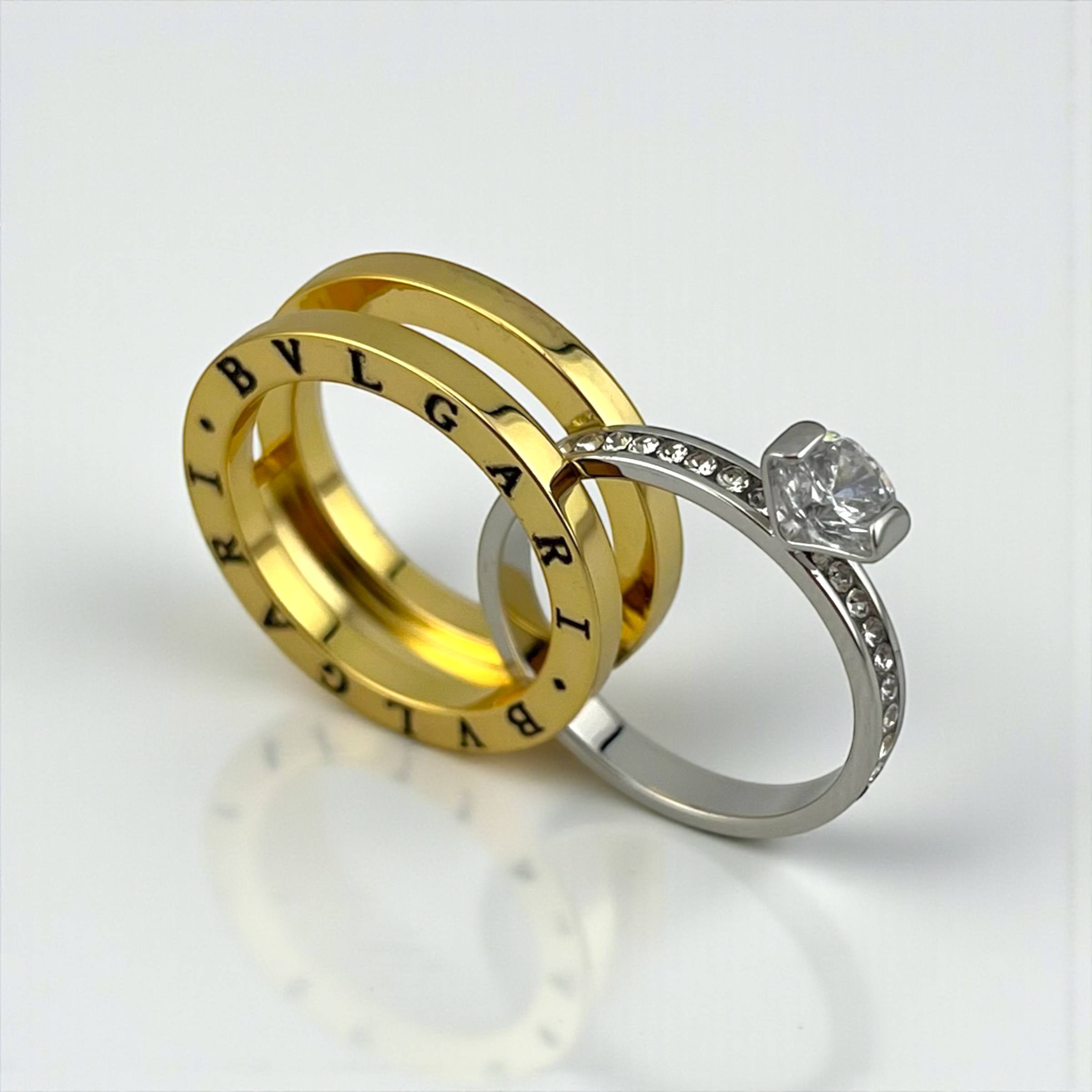 Bvulgari Luxe Duo Ring – Gold & Silver